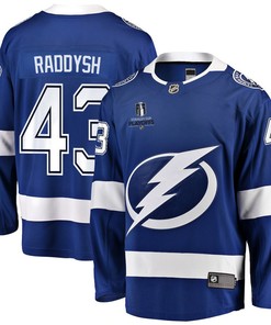 Darren Raddysh 43 Tampa Bay Lightning Stanley Cup 2023 Playoffs Patch Home Breakaway Men Jersey - Blue