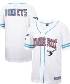 Delaware State Hornets Colosseum Free Spirited Baseball Jersey - White/royal Ncaa