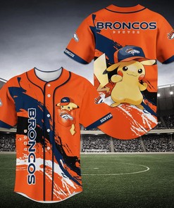 Denver Broncos Pikachu Baseball Jersey Shirt