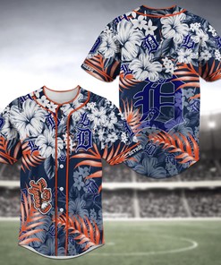 Detroit Tigers MLB Baseball Jersey Shirt Flower