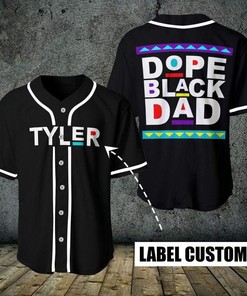 Dope Black Dad Custom Personalized Name Baseball Jersey