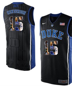 Duke Blue Devils Black Gerald Henderson NCAA College Basketball Player Portrait Fashion Jersey
