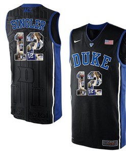 Duke Blue Devils Black Kyle Singler NCAA College Basketball Player Portrait Fashion Jersey