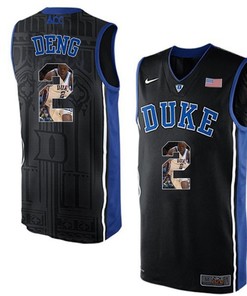 Duke Blue Devils Black Luol Deng NCAA College Basketball Player Portrait Fashion Jersey