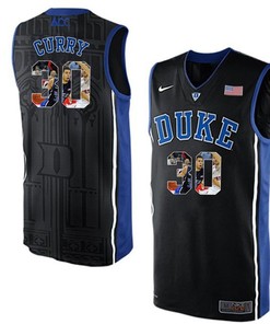 Duke Blue Devils Black Seth Curry NCAA College Basketball Player Portrait Fashion Jersey