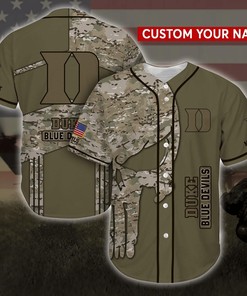 Duke Blue Devils NCAA Personalized Baseball Jersey Shirt Camo