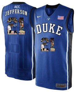 Duke Blue Devils Royal Blue Amile Jefferson NCAA College Basketball Player Portrait Fashion Jersey