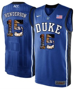 Duke Blue Devils Royal Blue Gerald Henderson NCAA College Basketball Player Portrait Fashion Jersey