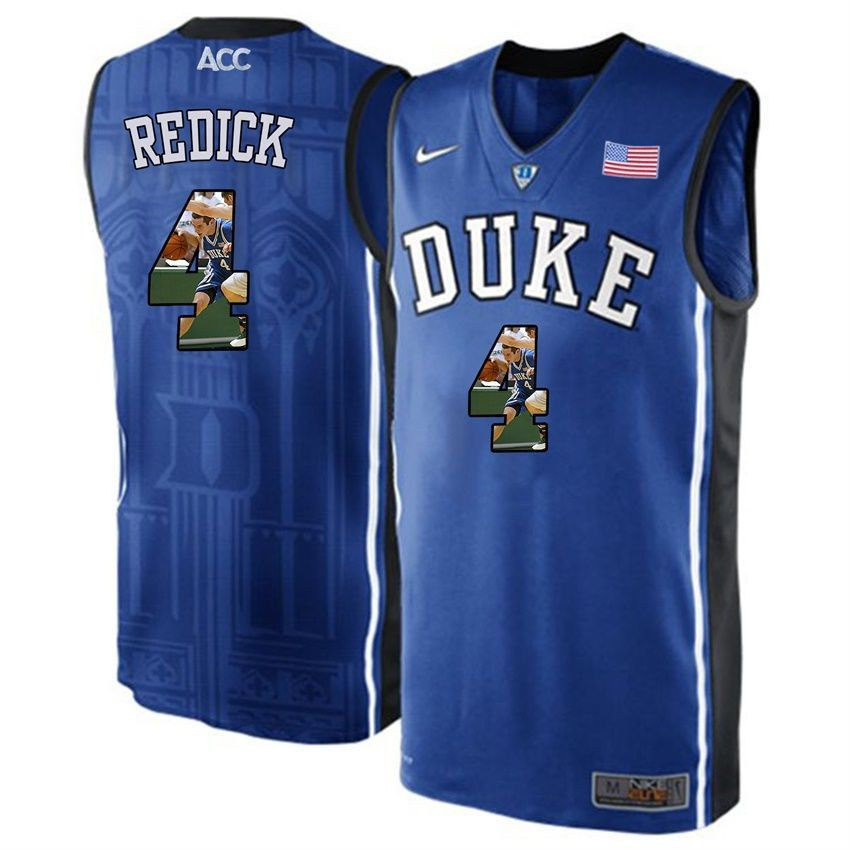 Duke Blue Devils Royal Blue JJ Redick NCAA College Basketball Player Portrait Fashion Jersey
