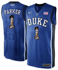 Duke Blue Devils Royal Blue Jabari Parker NCAA College Basketball Player Portrait Fashion Jersey