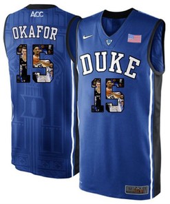 Duke Blue Devils Royal Blue Jahlil Okafor NCAA College Basketball Player Portrait Fashion Jersey