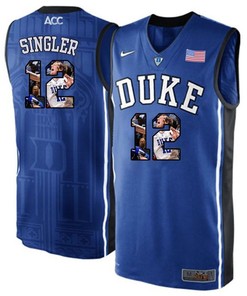 Duke Blue Devils Royal Blue Kyle Singler NCAA College Basketball Player Portrait Fashion Jersey