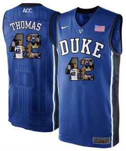 Duke Blue Devils Royal Blue Lance Thomas NCAA College Basketball Player Portrait Fashion Jersey