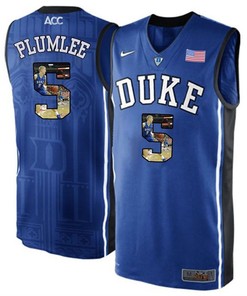 Duke Blue Devils Royal Blue Mason Plumlee NCAA College Basketball Player Portrait Fashion Jersey