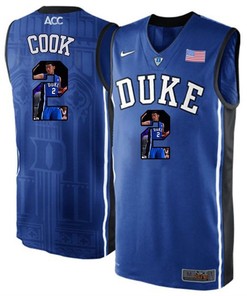 Duke Blue Devils Royal Blue Quinn Cook NCAA College Basketball Player Portrait Fashion Jersey