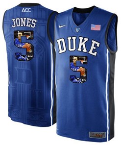 Duke Blue Devils Royal Blue Tyus Jones NCAA College Basketball Player Portrait Fashion Jersey