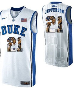 Duke Blue Devils White Amile Jefferson NCAA College Basketball Player Portrait Fashion Jersey