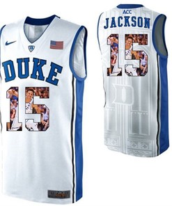 Duke Blue Devils White Frank Jackson NCAA College Basketball Player Portrait Fashion Jersey