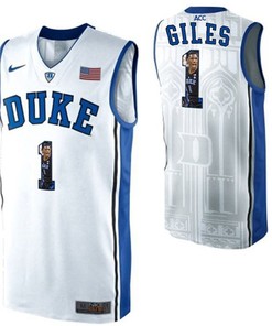Duke Blue Devils White Harry Giles NCAA College Basketball Player Portrait Fashion Jersey