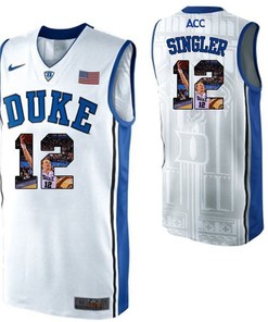 Duke Blue Devils White Kyle Singler NCAA College Basketball Player Portrait Fashion Jersey