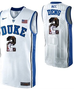 Duke Blue Devils White Luol Deng NCAA College Basketball Player Portrait Fashion Jersey