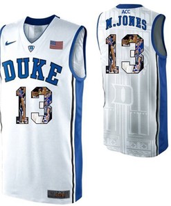Duke Blue Devils White Matt Jones NCAA College Basketball Player Portrait Fashion Jersey