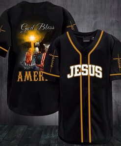 Eagle Patriot Jesus God Bless America Personalized 3d Baseball Jersey kv