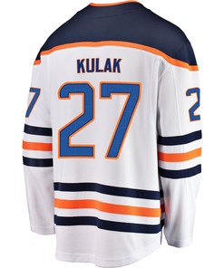 Edmonton Oilers Brett Kulak 27 Away 2022 Stanley Cup Playoffs Breakaway Men Jersey - White