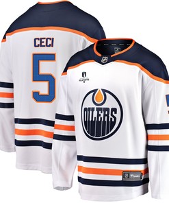 Edmonton Oilers Cody Ceci 5 Away 2022 Stanley Cup Playoffs Breakaway Men Jersey - White