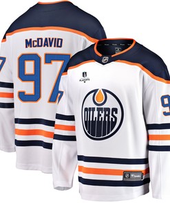 Edmonton Oilers Connor McDavid 97 Away 2022 Stanley Cup Playoffs Breakaway Men Jersey - White