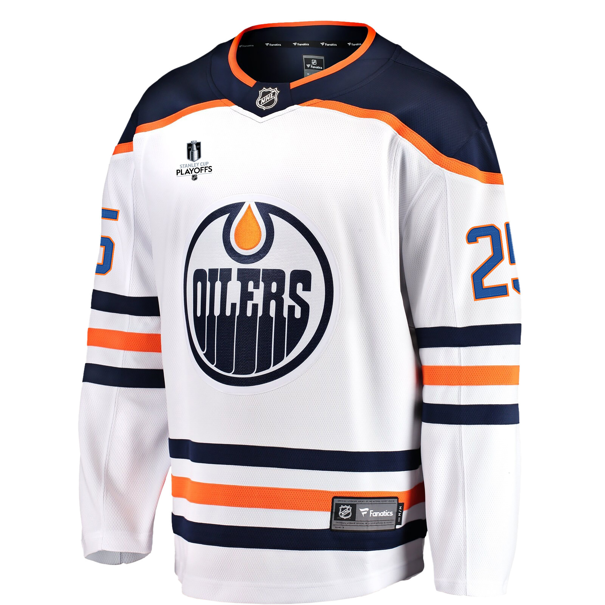 Edmonton Oilers Darnell Nurse 25 Away 2022 Stanley Cup Playoffs Breakaway Men Jersey - White