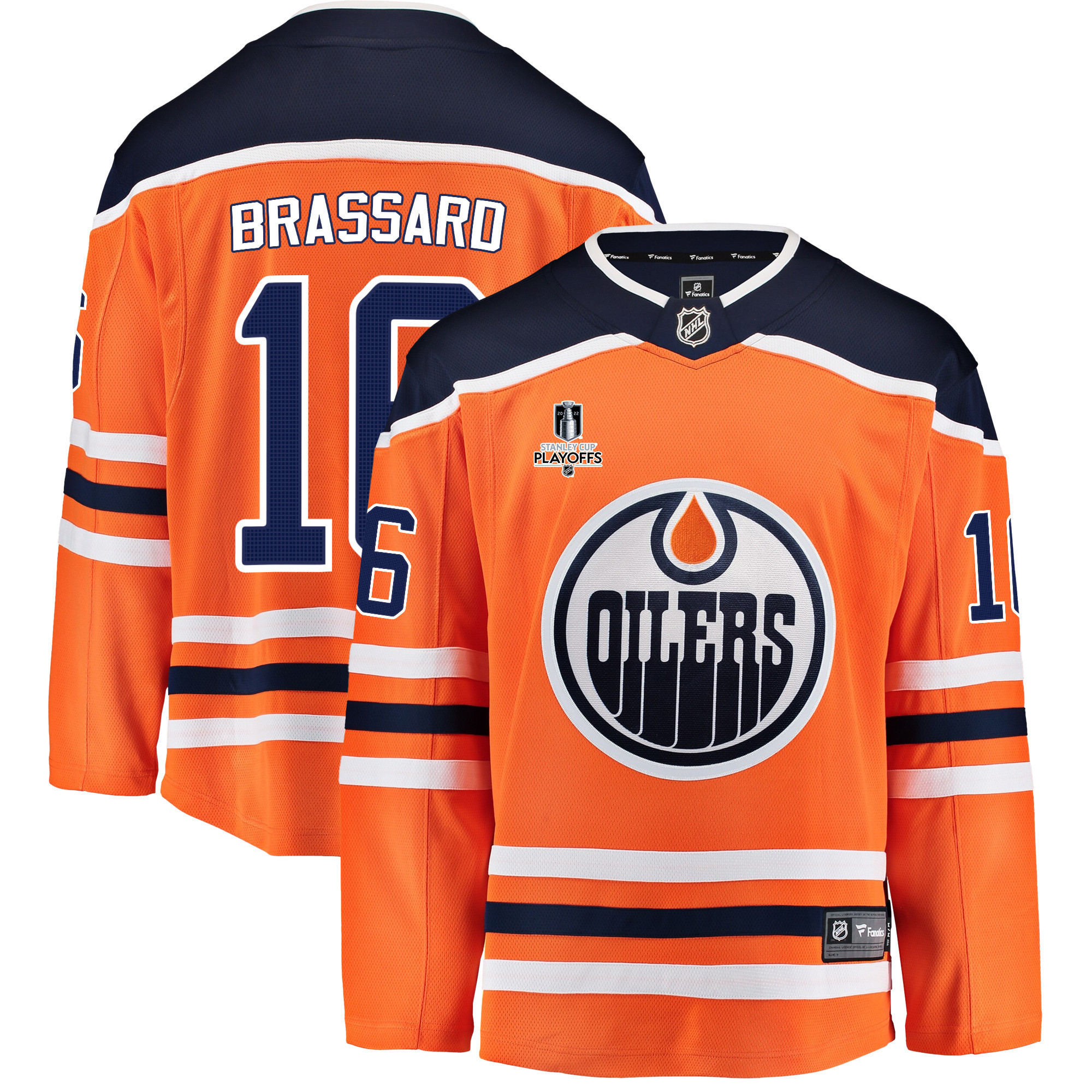 Edmonton Oilers Derick Brassard 16 Home 2022 Stanley Cup Playoffs Breakaway Men Jersey - Orange