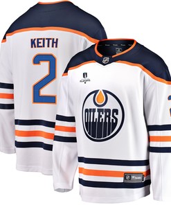 Edmonton Oilers Duncan Keith 2 Away 2022 Stanley Cup Playoffs Breakaway Men Jersey - White