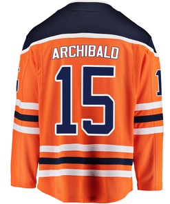 Edmonton Oilers Josh Archibald 15 Home 2022 Stanley Cup Playoffs Breakaway Men Jersey - Orange