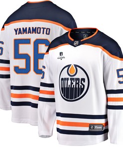 Edmonton Oilers Kailer Yamamoto 56 Away 2022 Stanley Cup Playoffs Breakaway Men Jersey - White