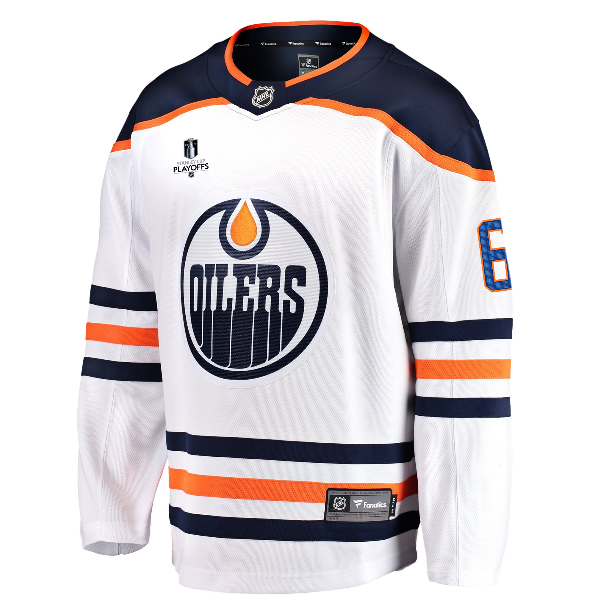 Edmonton Oilers Kris Russell 6 Away 2022 Stanley Cup Playoffs Breakaway Men Jersey - White