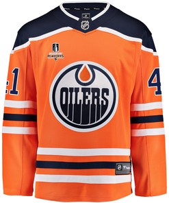 Edmonton Oilers Mike Smith 41 Home 2022 Stanley Cup Playoffs Breakaway Men Jersey - Orange
