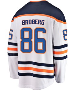 Edmonton Oilers Philip Broberg 86 Away 2022 Stanley Cup Playoffs Breakaway Men Jersey - White