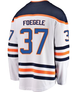 Edmonton Oilers Warren Foegele 37 Away 2022 Stanley Cup Playoffs Breakaway Men Jersey - White
