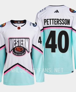 Elias Pettersson 40 Vancouver Canucks 2023 All-Star Game Jersey White Equipment