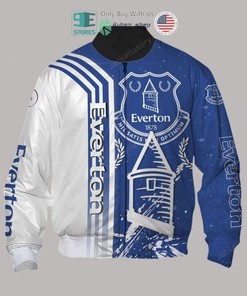 Everton FC Logo White Royal Bomber Jacket