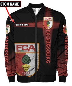 FC Augsburg Custom Name Black Bomber Jacket