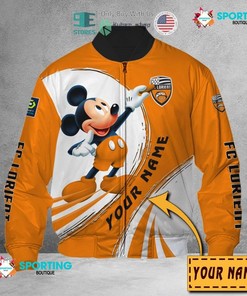 FC Lorient Custom Name Mickey Mouse Bomber Jacket
