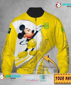 FC Nantes Custom Name Mickey Mouse Bomber Jacket