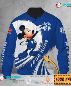 FC Schalke 04 Custom Name Mickey Mouse Bomber Jacket
