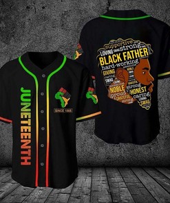 Father's Day Gift Juneteenth Since 1865 Black Father Personalized 3d Baseball Jersey kv