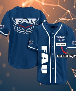 Florida Atlantic Personalized Name Ncaa Fans Team 3d Customization Gifts Baseball Jersey