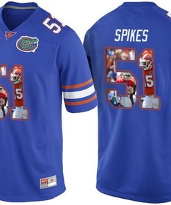 Florida Gators Brandon Spikes Royal Blue Printing Player Portrait Football Jersey