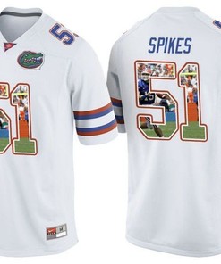Florida Gators Brandon Spikes White Printing Player Portrait Football Jersey