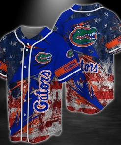 Florida Gators NCAA Baseball Jersey Shirt US Flag